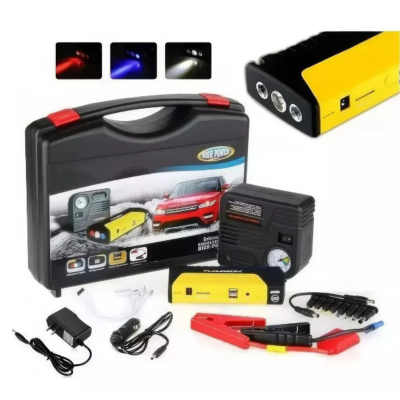 SET DE EMERGENCIA AUTO 2 EN 1: PARTIDOR DE BATERÍA + COMPRESOR INFLADOR DE RUEDA – PROMOCION CIERRE DE TIENDA * ENVÍO GRATIS